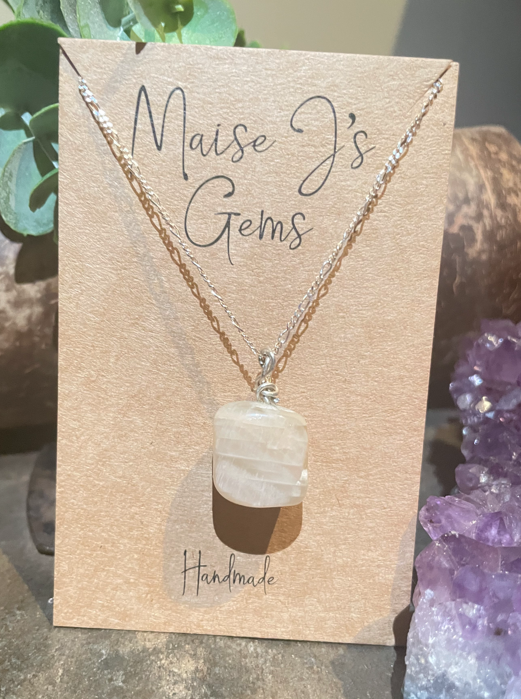 Peach Moonstone Necklace